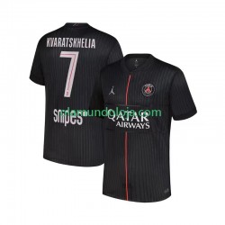 Camisola Paris Saint-Germain Khvicha Kvaratskhelia 7 Homem Equipamento Quarto 2025-2026 Manga Curta